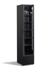 Kühlschrank Glastür Schmall Schwarz NAP-150 - 390x470x1880 mm - 0.138 kW - Gastro-Bedarf24 GmbH