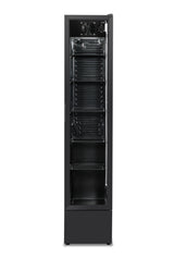 Kühlschrank Glastür Schmall Schwarz NAP-150 - 390x470x1880 mm - 0.138 kW - Gastro-Bedarf24 GmbH