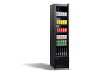 Kühlschrank Glastür Schmall Schwarz NAP-250 - 460x560x1915 mm - 0.165 kW - Gastro-Bedarf24 GmbH