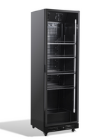 Kühlschrank 1 Glastür Schwarz NAP-360 - 595x580x1950 mm - 0.265 kW - Gastro-Bedarf24 GmbH