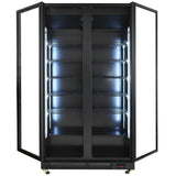 Kühlschrank 2 Glastüren Schwarz NAP-850 - 1120x597x2110 mm - 0.4 kW - Gastro-Bedarf24 GmbH