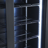 Kühlschrank 2 Glastüren Schwarz NAP-850 - 1120x597x2110 mm - 0.4 kW - Gastro-Bedarf24 GmbH