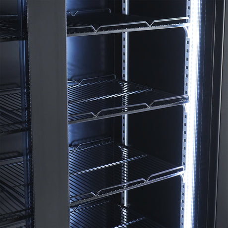 Kühlschrank 2 Glastüren Schwarz NAP-850 - 1120x597x2110 mm - 0.4 kW - Gastro-Bedarf24 GmbH