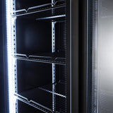 Kühlschrank 2 Glastüren Schwarz NAP-850 - 1120x597x2110 mm - 0.4 kW - Gastro-Bedarf24 GmbH