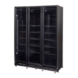 Getränkekühlschrank mit 3 Türen - Schwarz - 1200 Liter - 1600x600x2100 mm - inkl. Räder und Türheizung