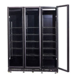 Getränkekühlschrank mit 3 Türen - Schwarz - 1200 Liter - 1600x600x2100 mm - inkl. Räder und Türheizung