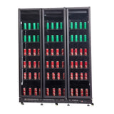 Getränkekühlschrank mit 3 Türen - Schwarz - 1200 Liter - 1600x600x2100 mm - inkl. Räder und Türheizung