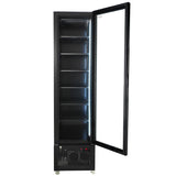 Tiefkühlschrank 1 Glastür Schwarz NAP-250F - 490x560x1915 mm - 0.45 kW - Gastro-Bedarf24 GmbH