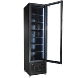 Tiefkühlschrank 1 Glastür Schwarz NAP-250F - 490x560x1915 mm - 0.45 kW - Gastro-Bedarf24 GmbH