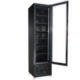 Tiefkühlschrank 1 Glastür Schwarz NAP-250F - 490x560x1915 mm - 0.45 kW - Gastro-Bedarf24 GmbH