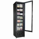 Tiefkühlschrank 1 Glastür Schwarz NAP-250F - 490x560x1915 mm - 0.45 kW - Gastro-Bedarf24 GmbH