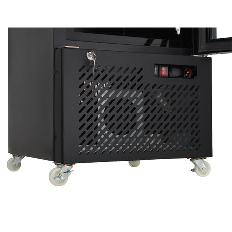 Tiefkühlschrank 1 Glastür Schwarz NAP-250F - 490x560x1915 mm - 0.45 kW - Gastro-Bedarf24 GmbH