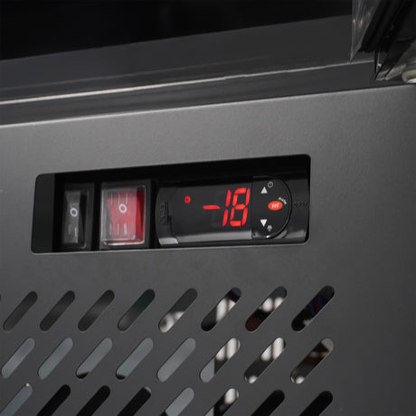 Tiefkühlschrank 1 Glastür Schwarz NAP-250F - 490x560x1915 mm - 0.45 kW - Gastro-Bedarf24 GmbH