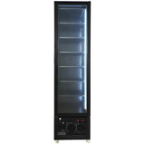 Tiefkühlschrank 1 Glastür Schwarz NAP-250F - 490x560x1915 mm - 0.45 kW - Gastro-Bedarf24 GmbH
