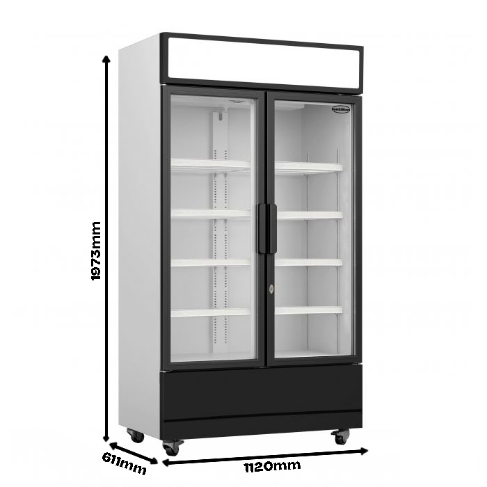 Getränkekühlschrank 2 Türen - 670 Liter - 1120x610x1973 mm inkl. Räder