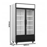 Getränkekühlschrank 2 Türen - 670 Liter - 1120x610x1973 mm inkl. Räder