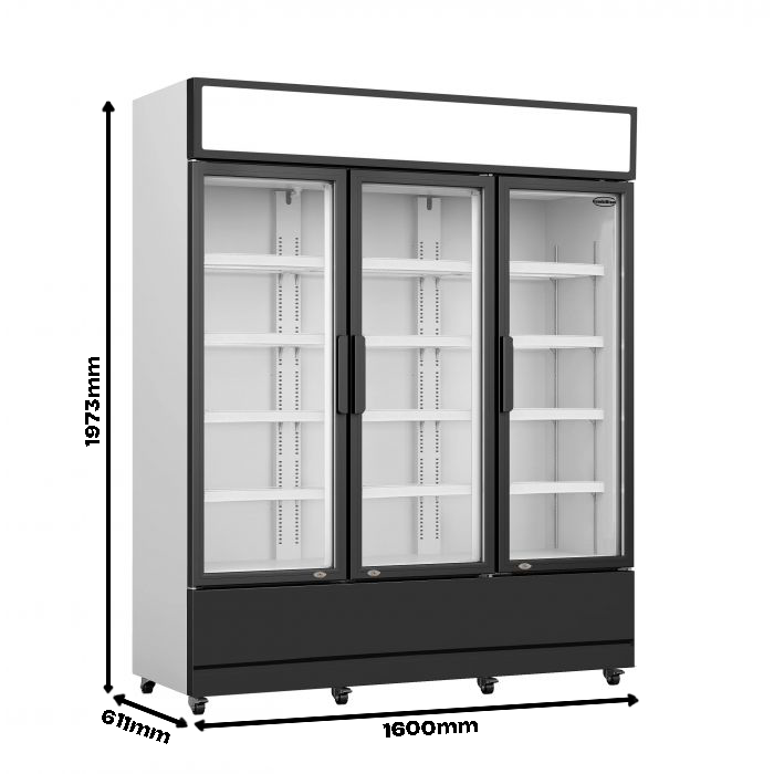 Getränkekühlschrank 3 Türen - 1065 Liter - 1600x610x1973 mm - inkl. Räder