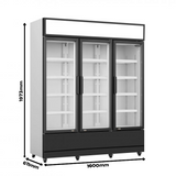 Getränkekühlschrank 3 Türen - 1065 Liter - 1600x610x1973 mm - inkl. Räder