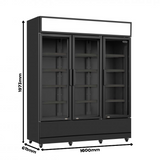 Getränkekühlschrank 3 Türen - 1065 Liter - 1600x610x1973 mm - inkl. Räder