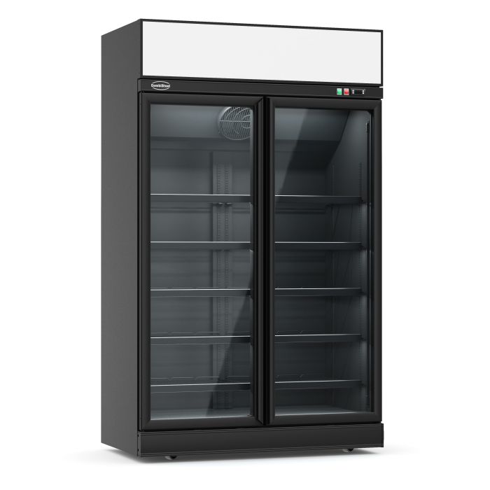 Kühlschrank mit 2 Glastüren - Schwarz - 1000 Liter - 1253x710x2092 mm