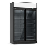 Kühlschrank mit 2 Glastüren - Schwarz - 1000 Liter - 1253x710x2092 mm