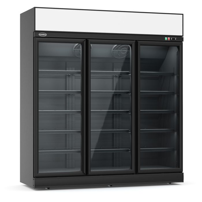 Kühlschrank mit 3 Glastüren - Schwarz - 1530 Liter - 1880x710x2092 mm