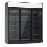 Kühlschrank mit 3 Glastüren - Schwarz - 1530 Liter - 1880x710x2092 mm