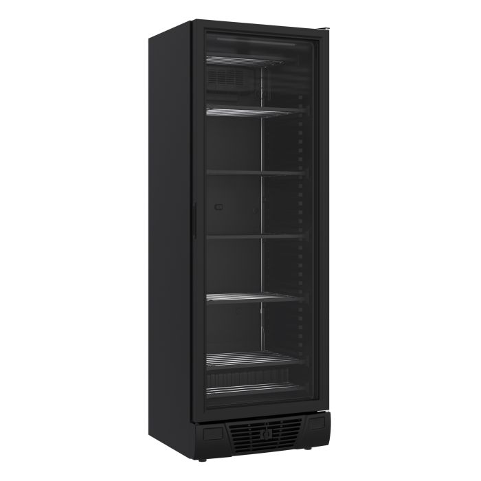 Tiefkühlschrank 1 Glastür - Schwarz - 382 Liter - 640x670x1875 mm - inkl. Scheibenheizung