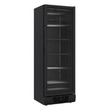 Tiefkühlschrank 1 Glastür - Schwarz - 382 Liter - 640x670x1875 mm - inkl. Scheibenheizung