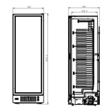 Tiefkühlschrank 1 Glastür - Schwarz - 382 Liter - 640x670x1875 mm - inkl. Scheibenheizung