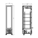 Getränkekühlschrank - 1 Glastür - Schwarz - 348 Liter - 450x656x2024 mm