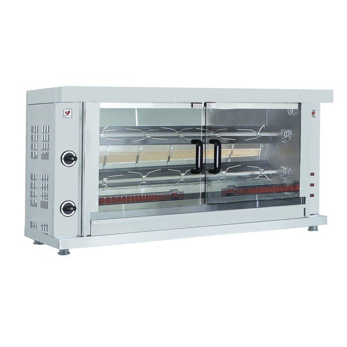 Gas Hähnchengrill - 2 Spieße - 6,0 kW - 1320x460x680 mm