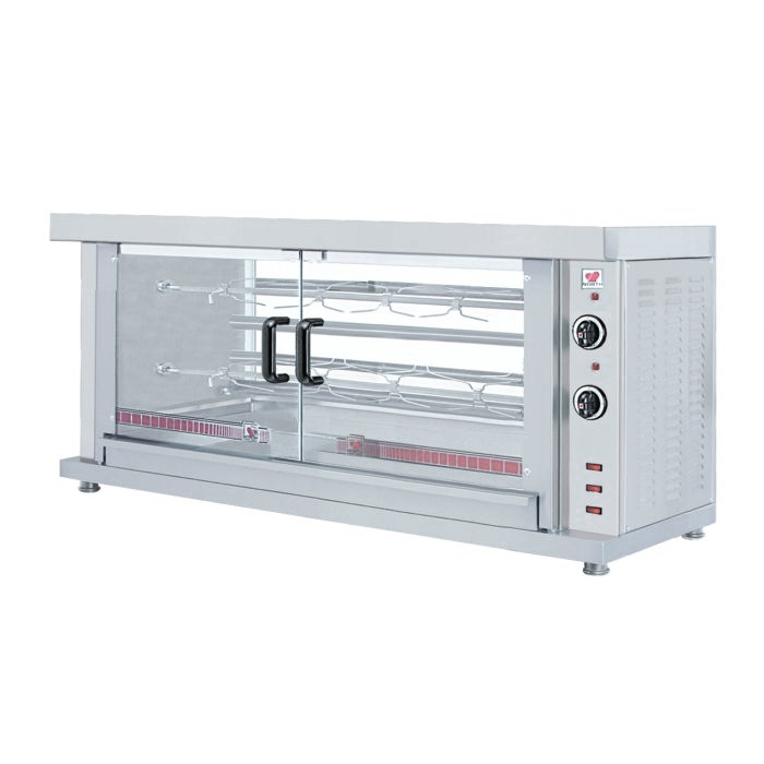 Elektro Hähnchengrill - 2 Spieße - 5,2 kW - 1320x460x660 mm