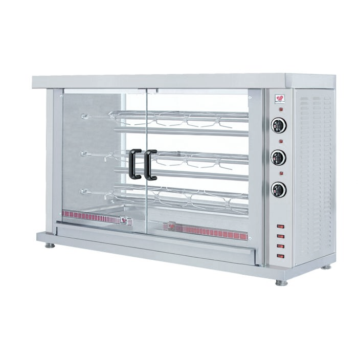 Elektro Hähnchengrill - 3 Spieße - 7,8 kW - 1320x460x855 mm