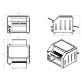 Durchlauftoaster - 400 Stück/h - 2,5 kW - 480x440x440 mm