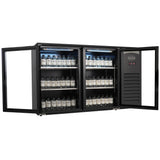 Barkühler 2 Glastüren Schwarz 305L - 1434x520x860 mm - 0,25 kW - Gastro-Bedarf24 GmbH