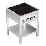 Induktionsherd 4 Zonen mit offenem Unterbau - 655x655x875 mm - 14 kW