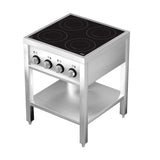 Induktionsherd 4 Zonen mit offenem Unterbau - 655x655x875 mm - 14 kW