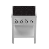 Induktionsherd 4 Zonen mit offenem Unterbau - 655x655x875 mm - 14 kW