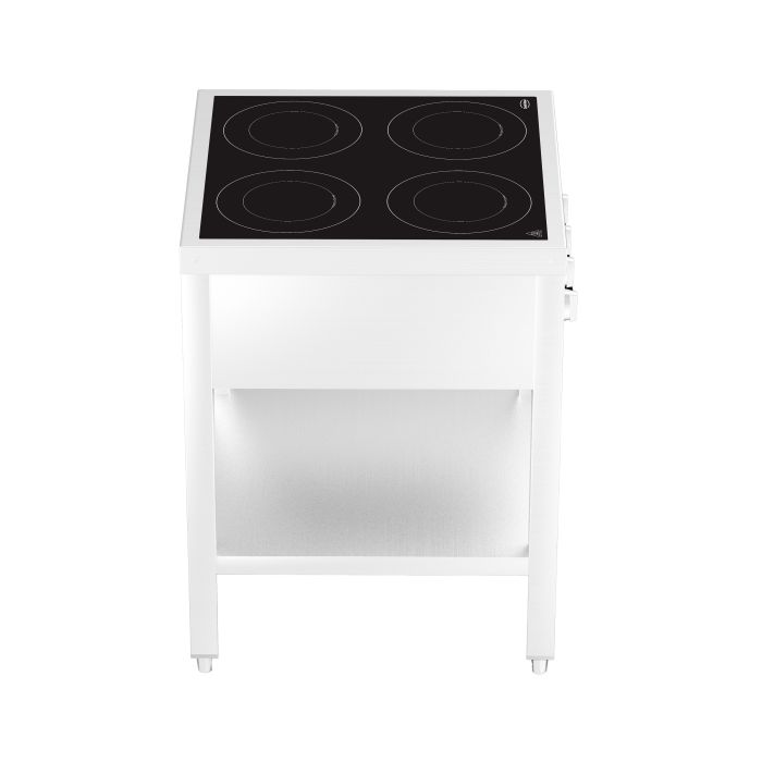 Induktionsherd 4 Zonen mit offenem Unterbau - 655x655x875 mm - 14 kW