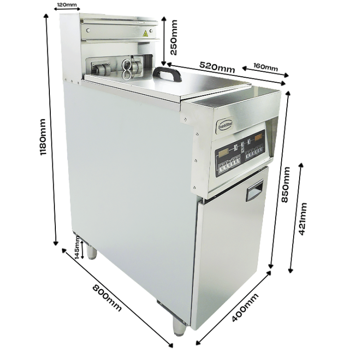 Elektro Fritteuse - 25 Liter - 400x800x1180 mm - 18 kW