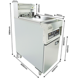 Elektro Fritteuse - 25 Liter - 400x800x1180 mm - 18 kW