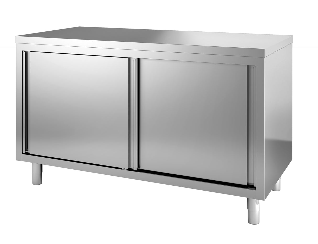 600 Arbeitstisch Schiebetüren 1700 - 1700x600x850 mm - Gastro-Bedarf24 GmbH