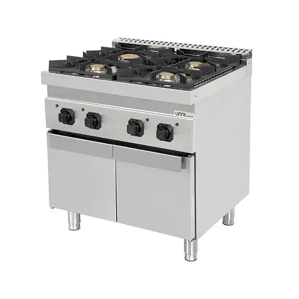 Gas stove with doors - 800x700x850/900 mm – 28 kW – 4 cooking zones