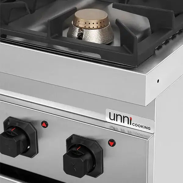 Gas stove with doors - 400x700x850/900 mm – 13 kW – 2 cooking zones
