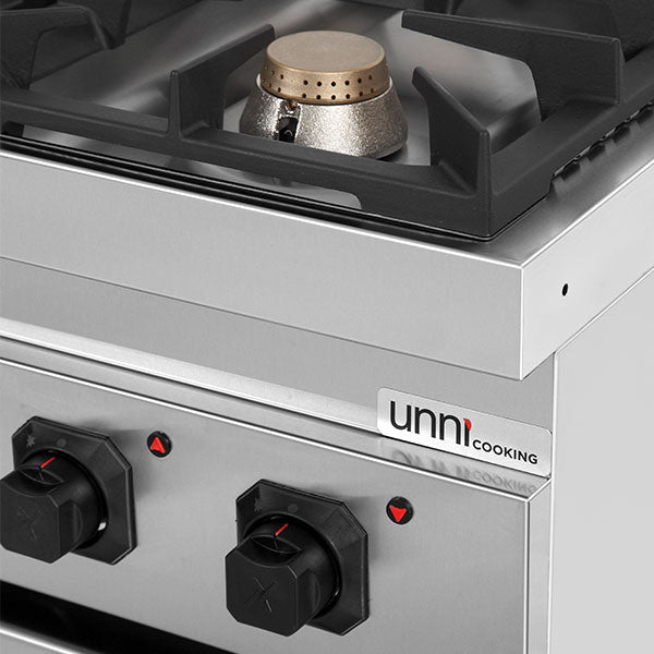 Gasherd mit Türen - 800x700x850/900 mm – 28 kW – 4 Kochstellen