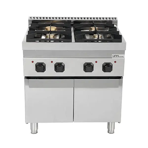 Gas stove with doors - 800x700x850/900 mm – 28 kW – 4 cooking zones
