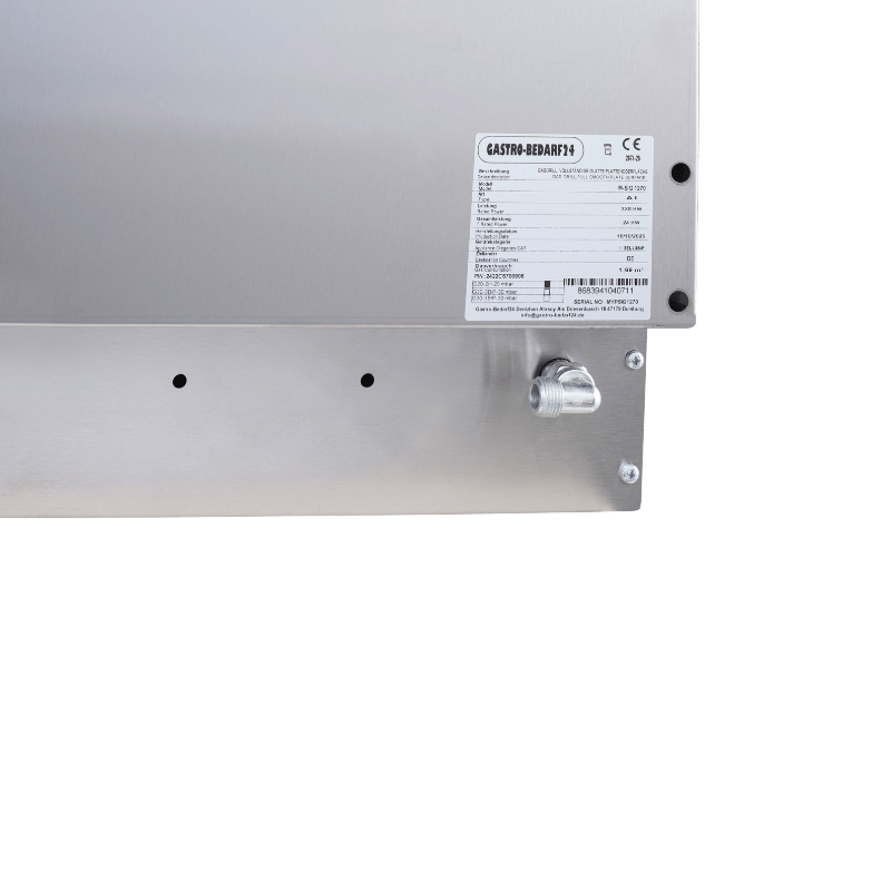 Gas-Grillplatte - Glatt - 1200x700x850 mm - 24 kW