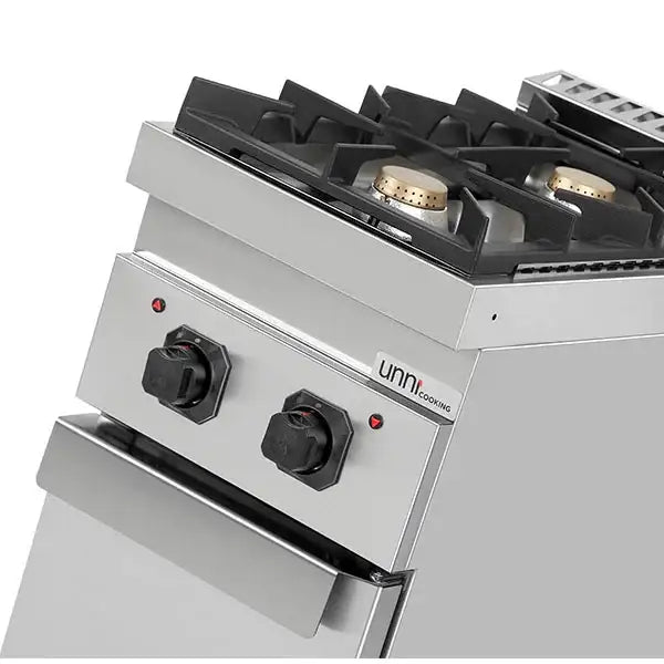 Gas stove with doors - 400x700x850/900 mm – 13 kW – 2 cooking zones