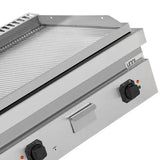 Elektrische Grillplatte - 800x700x300 mm - gerillt - 9 kW